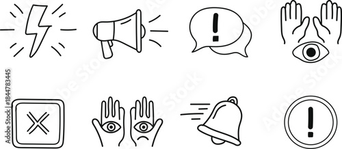 Notification and warning icons set