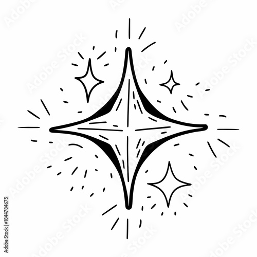 “Bright gold star flare with shimmering dust particles.”