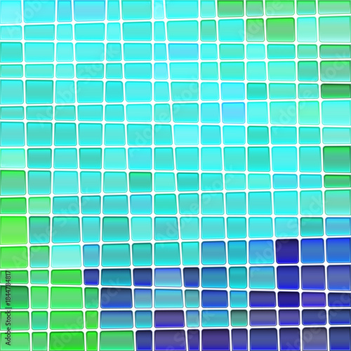 abstract vector stained-glass mosaic background - blue and green