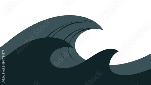 Ocean Wave: A stylized representation of an ocean wave, with its crests and troughs. A symbol of power, the image captures the dynamic energy of the sea.
