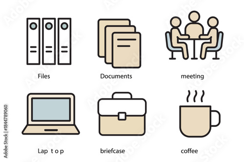 Modern Office & Business Management Line Icons Pack