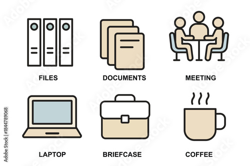 Modern Office & Business Management Line Icons Pack
