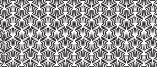 Geometric Wave Pattern a modern geometric pattern, composed of interconnected wave-like motifs, offering a sense of depth, rhythm, and visual interest.