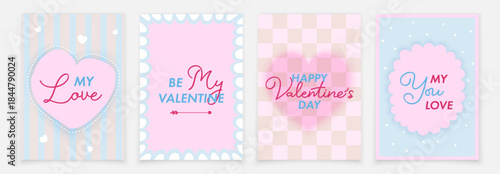 A set of tender Valentine's Day cards. Be my Valentine. My love cards.