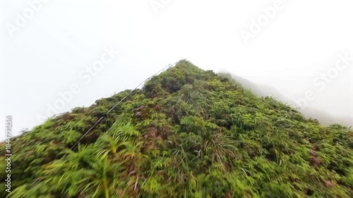 FPV Drone Flight Over Stee Green Ridge and Famous Montain Stairs