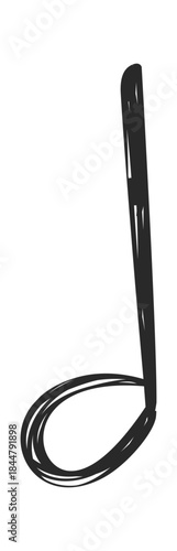 Minim music note symbol doodle