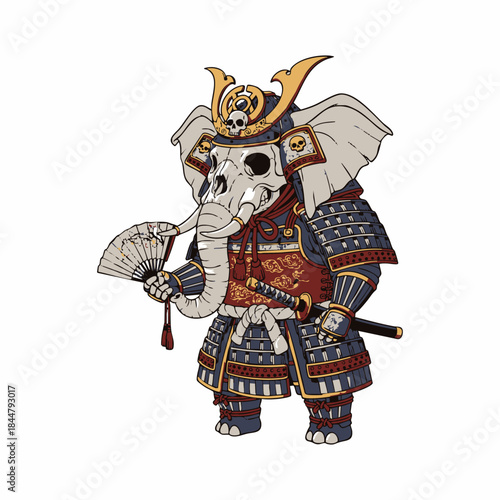 armored elephant skull samurai warrior