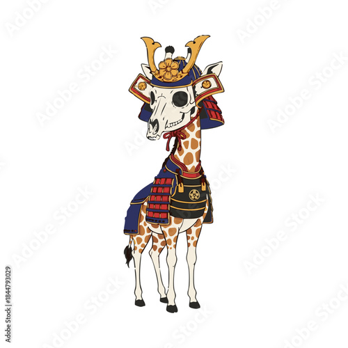 armored skull headed giraffe samurai