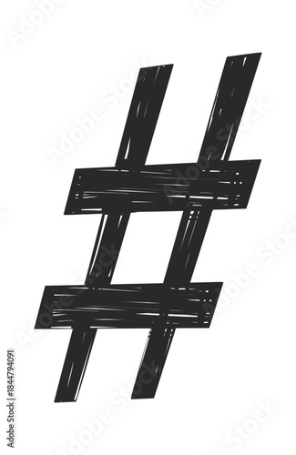 Sharp musical sign hand drawn