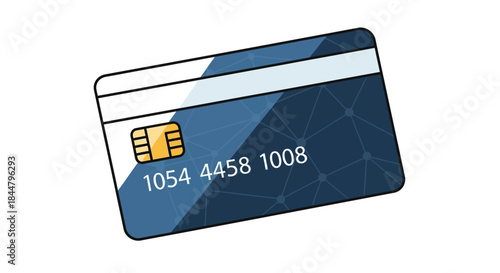 Digital Credit Card with Contactless Payment Technology and Modern Card Design for Online