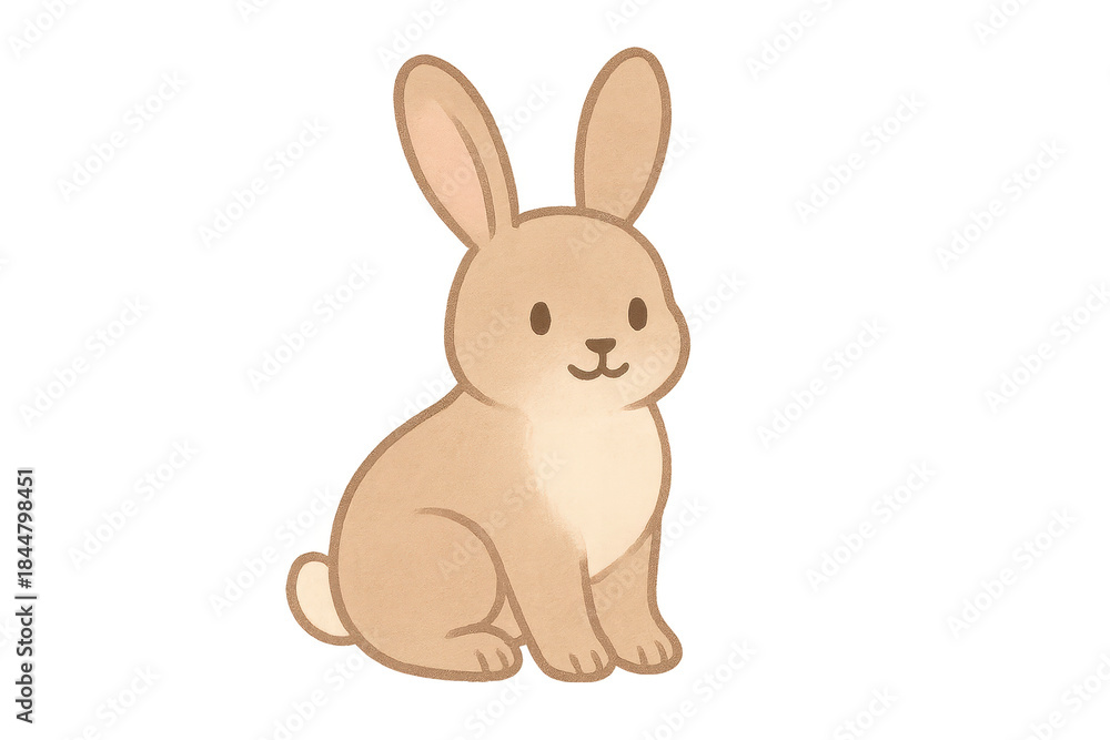 Obraz premium Cute bunny illustration with a transparent background for your design