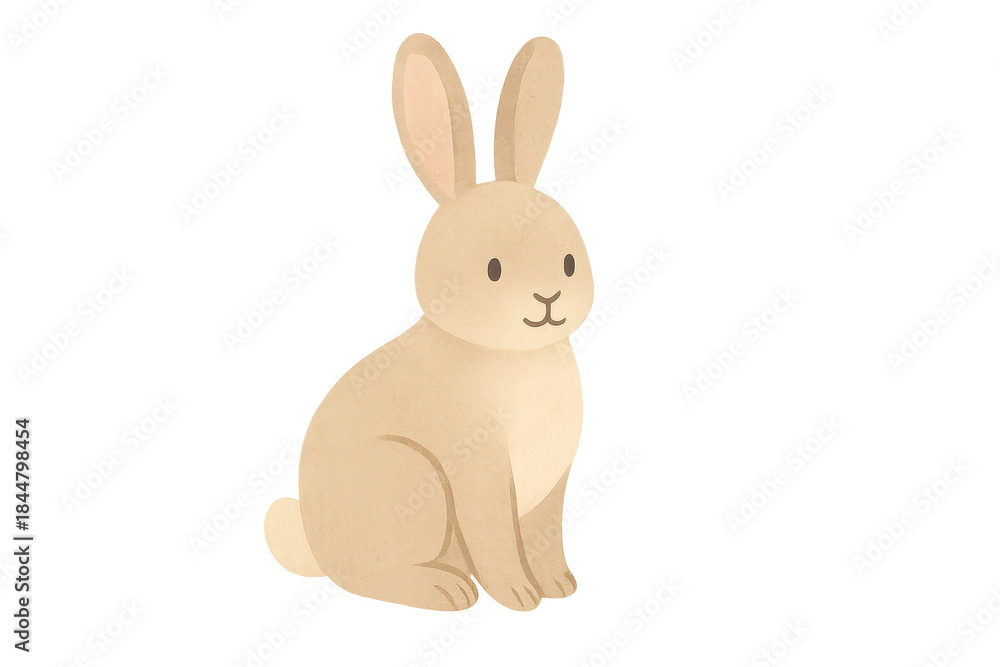 Obraz premium Adorable bunny illustration with a transparent background format image.