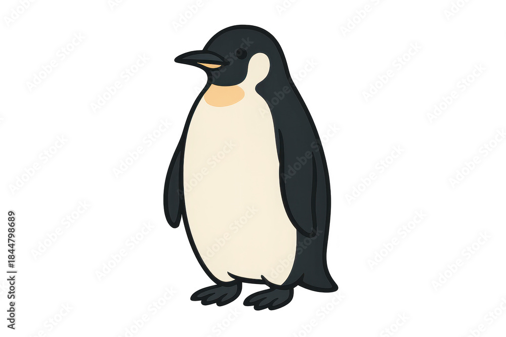 Obraz premium Standing cute penguin illustration with transparent background image.
