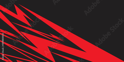 Abstract background with red spikes and zigzag line pattern and some copy space area