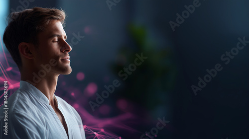 Stress management workshop banner with generous copy space heavily defocused background mental wellness techniques illustration effective stress reduction strategies healthy