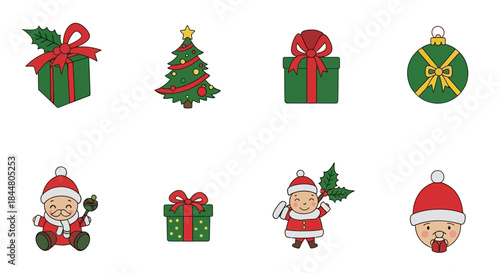 Festive Christmas Toys and Decorations including Gifts Ornaments and Santa Characters for Holiday