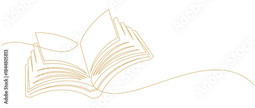 vector illustration of a open book with line art style
