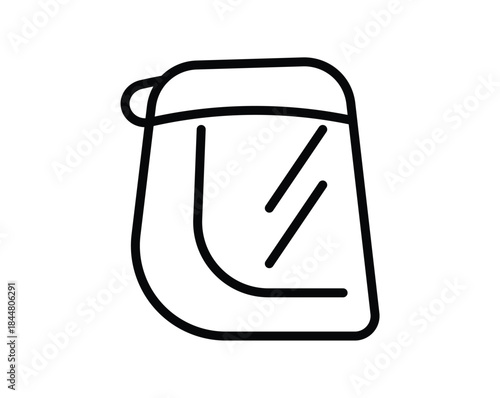 Simple Outline of Protective Face Shield with Wide Visor Design