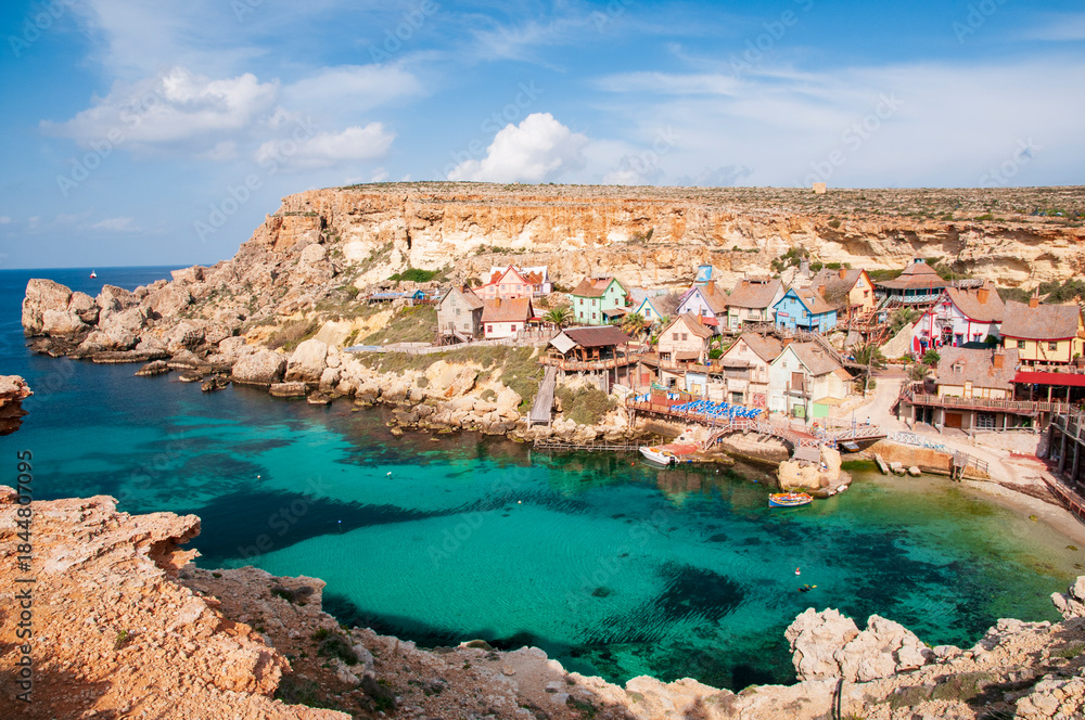 Fototapeta premium Popeye Village, Anchor bay, Malta. Europe