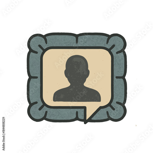 Icon "Psychological Safety" - A person speaking inside a conversation bubble lined with cushioning material.