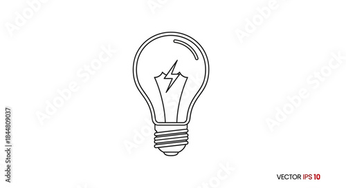 Minimalist line art illustration of a lightbulb symbolizing ideas and innovation