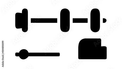 Weightlifting Dumbbell Icon for Fitness and Strength Training.