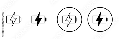 Battery icon vector. battery Charging sign. battery charge level
