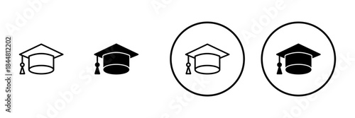 Education icon vector. Graduation cap sign and symbol. Graduate. Students cap