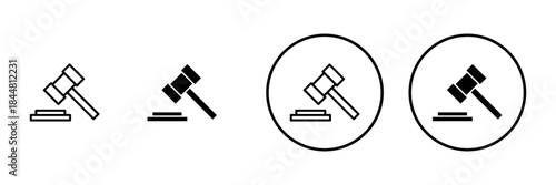 Gavel icon vector. judge gavel sign and symbol. law icon. auction hammer