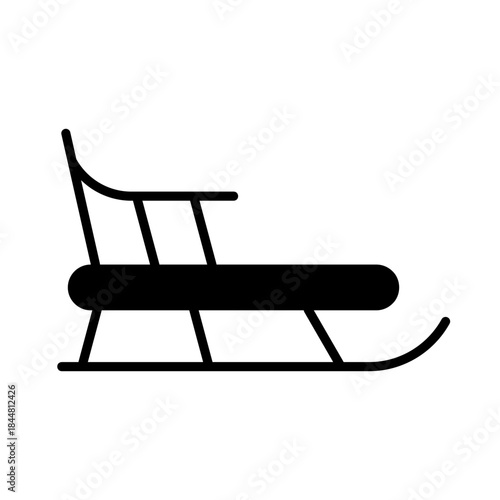 Winter sled vector icon. Winter sign