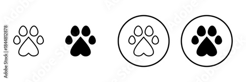 Paw icon vector. paw print sign and symbol. dog or cat paw