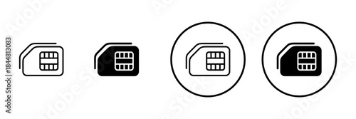 Sim card icon vector. dual sim card sign and symbol