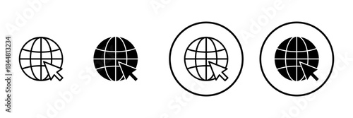 Web icon vector. go to web sign and symbol. web click icon. Global search icon