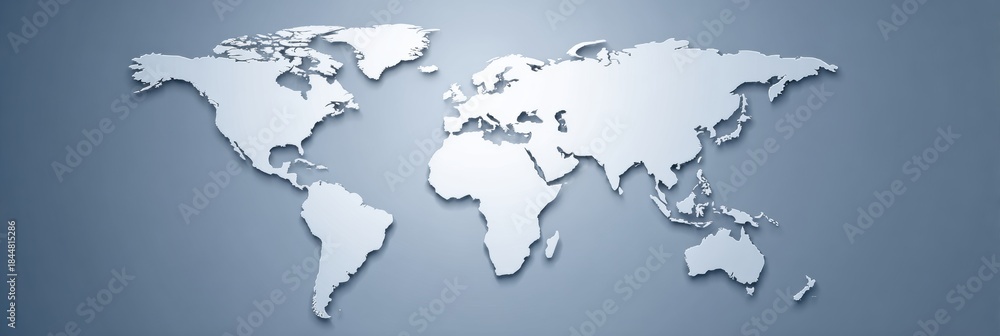Fototapeta premium Corporate Business Global Theme With World Map in Soft Outline Design on Simple Background