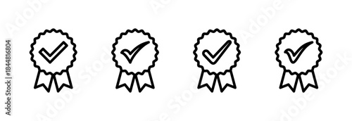 Approved icon vector illustration. Certified Medal Icon. check mark