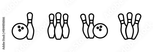 Bowling icon vector illustration. bowling ball and pin sign and symbol.