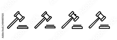 Gavel icon vector illustration. judge gavel sign and symbol. law icon. auction hammer