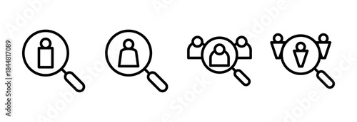 Hiring icon vector illustration. Search job vacancy sign and symbol. Human resources concept. Recruitment