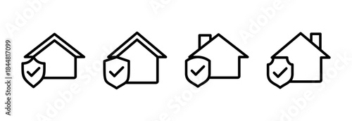 home insurance icon vector illustration. home protection sign and symbol
