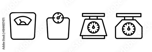 Scales icon vector illustration. Weight scale sign and symbol