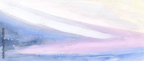 Abstract horizontal background with gouache paints strokes.