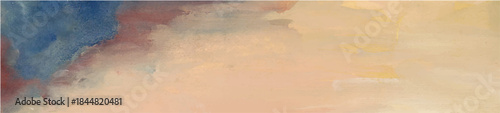 Abstract neutral horizontal background with gouache paints strokes.
