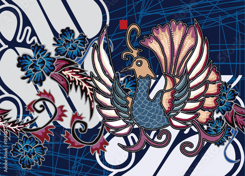 Bird, flora and fauna motifs as inspiration for various printing needs, Indonesian Batik