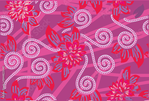 Floral motifs as inspiration for various printing needs, Indonesian Batik