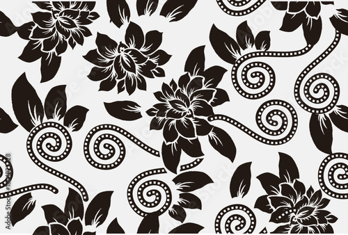 Floral motifs as inspiration for various printing needs, Indonesian Batik
