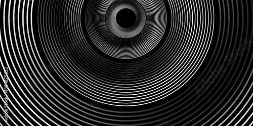 3D silver lines techno abstract background overlap layer on dark space with circles effect decoration. Modern graphic design element stripes style concept for web banner, flyer, card or brochure cover