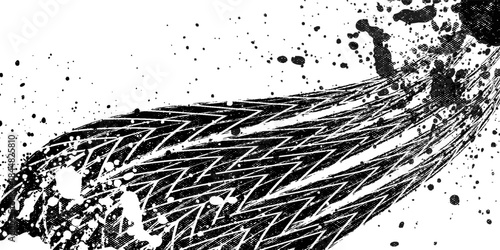 grunge tire track, wheel braking marks. truck, car or motorcycle tread pattern silhouette. auto race, motorsport, speed racing design element. vector illustration.eps.10.