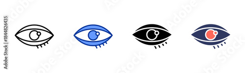 Eyes icon set multiple style collection