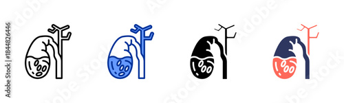 Gallbladder icon set multiple style collection