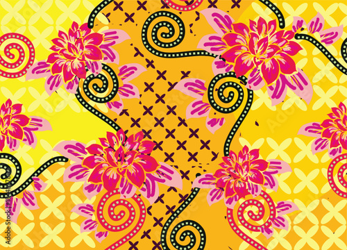 Floral motifs as inspiration for various printing needs, Indonesian Batik